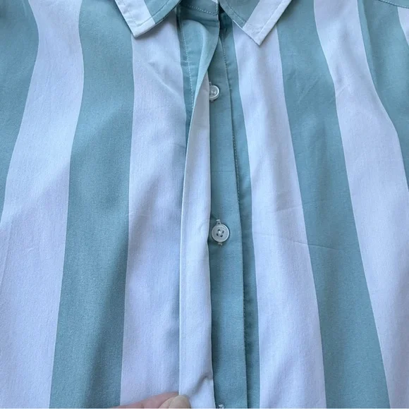 Atlantic-Pacific x LAKE Marni Caftan Azure Stripe Turquoise Cabana Small NWOT - Picture 5 of 7
